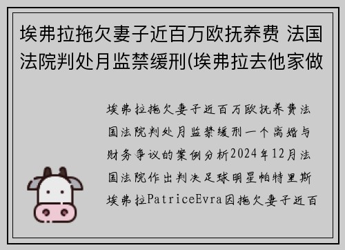 埃弗拉拖欠妻子近百万欧抚养费 法国法院判处月监禁缓刑(埃弗拉去他家做客)